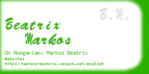 beatrix markos business card